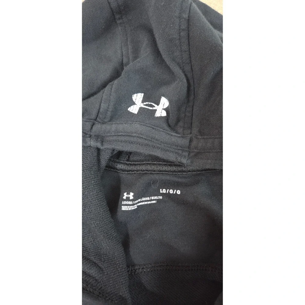 Under Armour iron lradise hoodie Mens size Large Black sleeveless gym workout